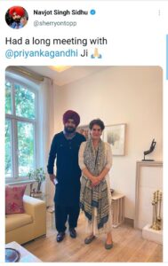 Finally Sidhu meets Priyanka Gandhi