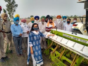 ਜਿਲ੍ਹੇ ਦੇ ਪਿੰਡ ਭੱਟਮਾਜਰਾ ਦੇ ਕਿਸਾਨ ਹਰਮਿੰਦਰ ਸਿੰਘ ਦੇ ਖੇਤਾਂ ਵਿੱਚ ਕਰਵਾਈ ਝੋਨੇ ਦੀ ਸਿੱਧੀ ਬਿਜਾਈ