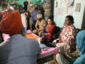 Punjab State Commission for Women chairperson Manisha Gulati meets victim of alleged police torture