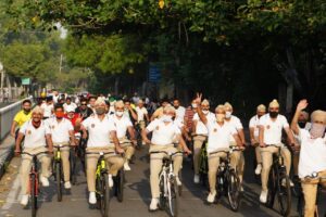CYCLE RIDERS MARKED ANTI-DRUGS CAMPAIGN BY CYCLING