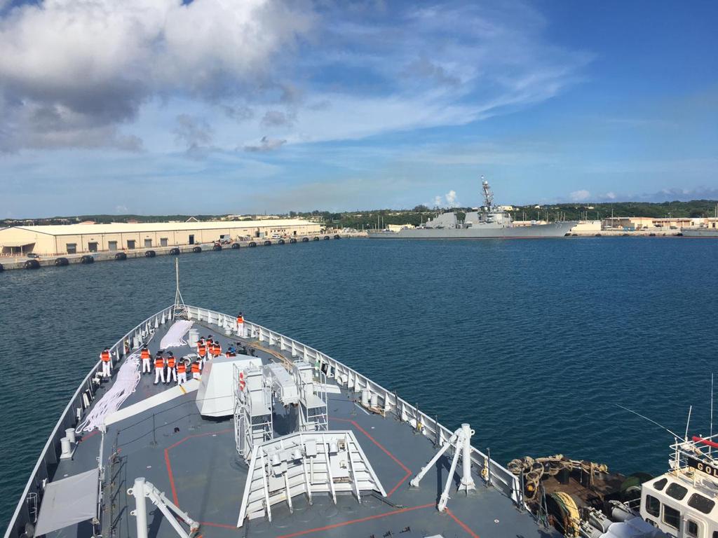 Indian Navy Ships Shivalik and Kadmatt Arrive at Guam to participate in Multilateral Maritime Ex Malabar