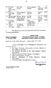 Punjab Police Transfers 10 IPS and 62 PPS Officers