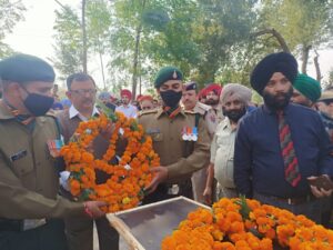 MARTYR SEPOY MANJIT SINGH CREMATED WITH FULL MILITARY HONOURS AT NATIVE VILLAGE