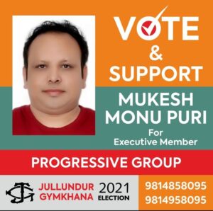 Dedicated for people’s cause Monu Puri heading for spectacular win in Gymkhana polls