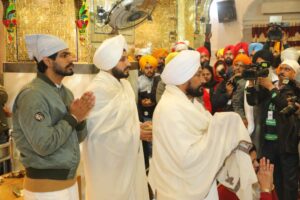 PUNJAB CM PAYS OBEISANCE AT GURUDWARA SRI QATALGARH SAHIB DURING MARCH FROM MORINDA RESIDENCE TO SRI CHAMKAUR SAHIB