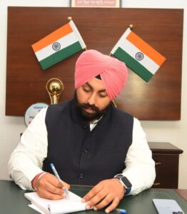 Harjot Singh Bains assumes office as Mines & Geology, Tourism & Cultural Affairs, Jails and Legal & Legislative Affairs minister