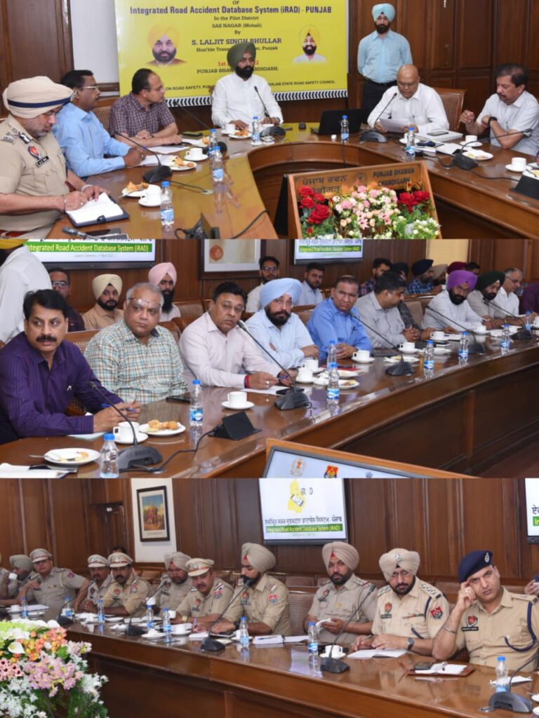 TRANSPORT MINISTER LALJIT SINGH BHULLAR LAUNCHES INTEGRATED ROAD ACCIDENT DATABASE PROJECT IN PUNJAB