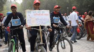 CEO PUNJAB LEADS 200 CYCLISTS TO SPREAD MESSAGE OF PARTICIPATIVE ELECTIONS