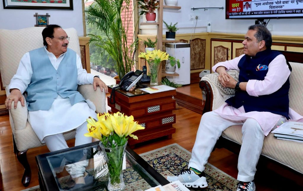 MP Arora calls upon Health & FW Cabinet Minister JP Nadda