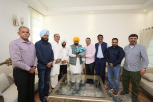 CM BATS FOR STARTING SHER-E-PUNJAB MAHARAJA RANJIT SINGH CRICKET LEAGUE IN STATE