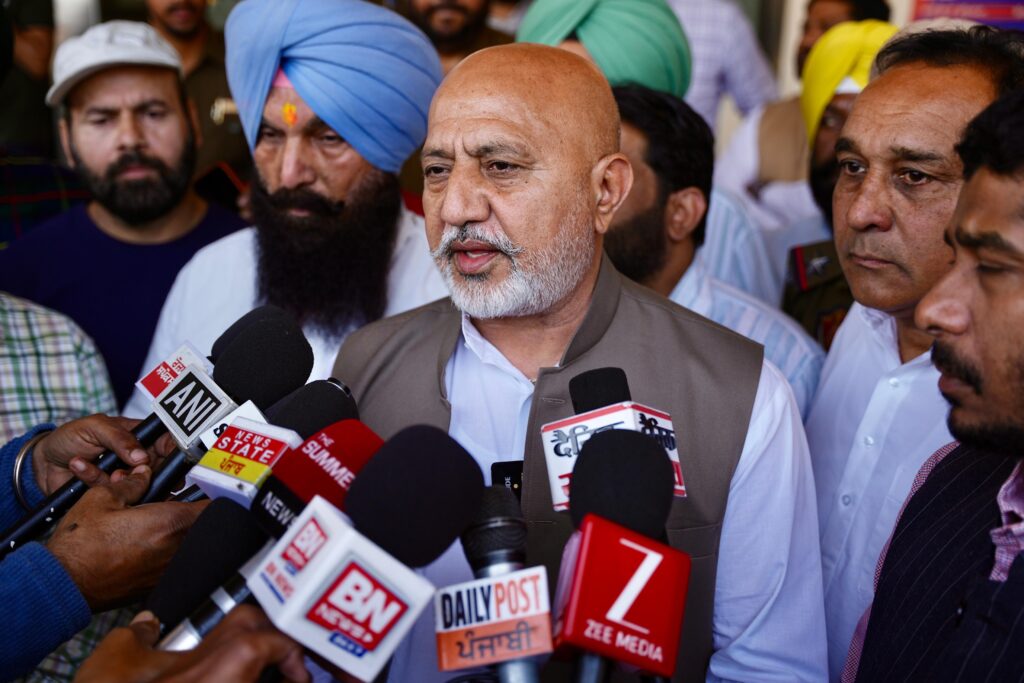 AAP Punjab Media Head Baltej Pannu meets injured anti-drug crusader at Ludhiana on Wednesday