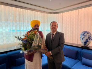 पंजाब के औद्योगिक विकास को गति देने और वैश्विक निवेश को आकर्षित करने के लिए मुख्यमंत्री भगवंत सिंह मान आज से नीदरलैंड के दौरे पर